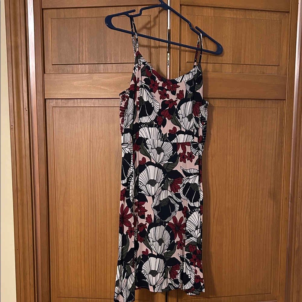LOFT Navy and Pink Floral Mini Dress